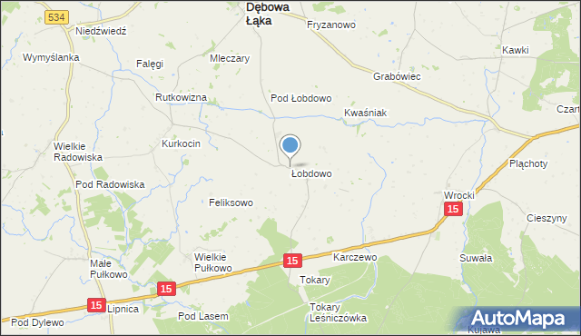 mapa Łobdowo, Łobdowo na mapie Targeo